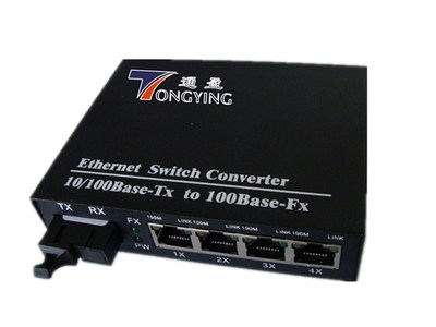 百兆单模一光四电收发器/光端机